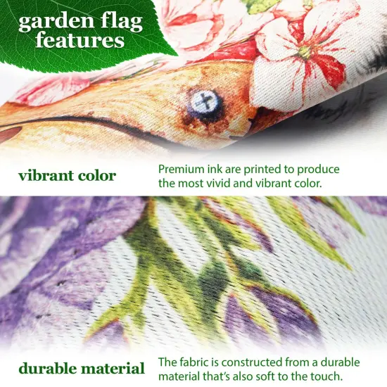G128 Combo Pack: Garden Flag Stand 36x16IN & Garden Flag Welcome Kitten Flowers Printed 12x18IN Double Sided {3}