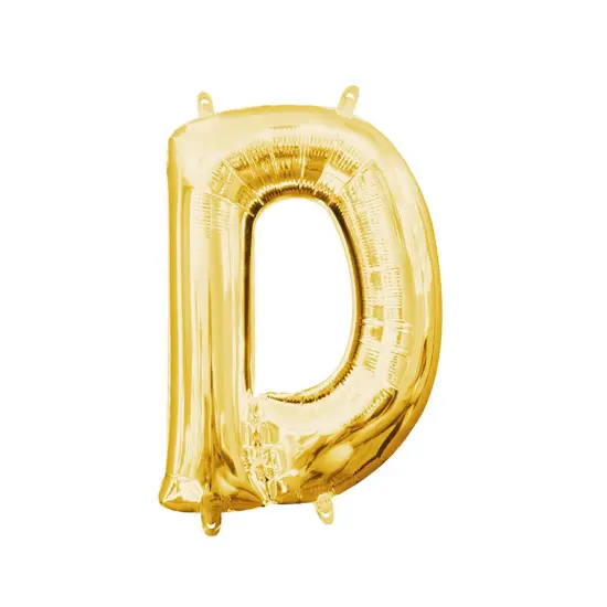 Anagram&reg; 16" Gold Letter D Balloon Air Fill Only Foil Mylar {1}