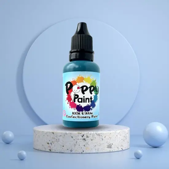 Poppy Paint Teal Edible Food Paint for Cake Cookie and Chocolate Decorating {3}