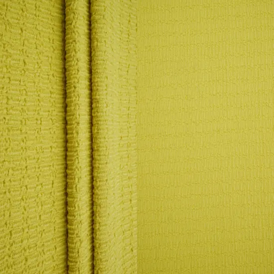 Bubble Jersey Crepe Fabric 95% Polyester 5% Spandex, Heavyweight Stretch 59" Wide CHARTREUSE {1}