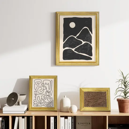 8x10 Picture Frames Set of 2, Ornate Vintage Photo Frame for Wall or Tabletop, Display 5x7 Pictures with Mat or 8x10 without Mat, Rustic Gold {4}