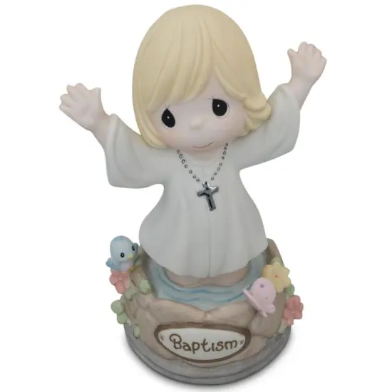 Girl Immersed in God's Love Porcelain Communion Figurine 5.5 Inches {4}