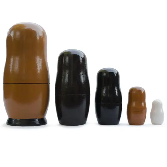 5 Dogs Wooden Nesting Figurines 6.5 Inches {3}