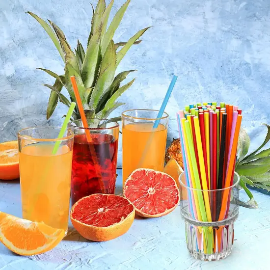 800 PCS Paper Drinking Straws, Disposable Paper Straws for Mixed Drinks, Party Supplies, Restaurant, Food Service, Birthday, Wedding, Baby Shower, Christmas, Holiday, Gift, Assorted Colors {5}