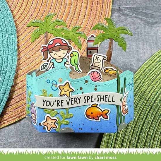 Lawn Cuts Custom Craft Die-Platform Pop-Up Wave Wrap Around {2}