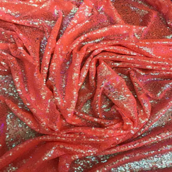 1 Yard Sparkling Sequin Backdrop Fabric Polyester Decorative Drapery 4 ft. W X 8 ft. H Neon Orange {1}