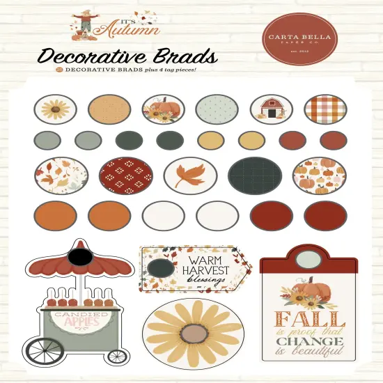 Carta Bella Decorative Brads-It's Autumn {1}