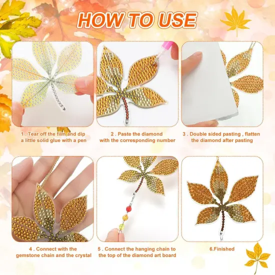 Pcs Diamond Painting Suncatcher Kits(Maple Leaves) {4}