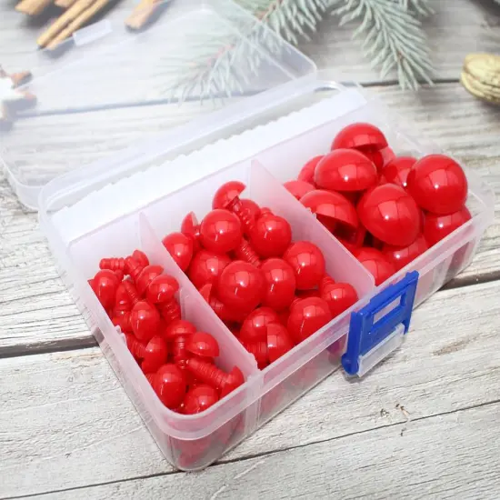 1Box(80pcs) Red Plastic Safety Eyes {3}