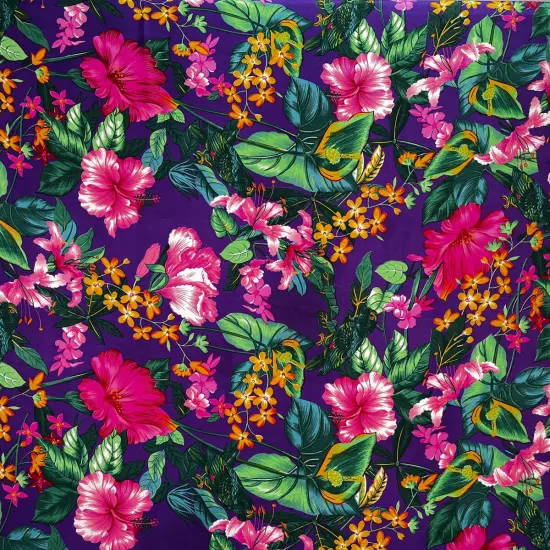 1 Yard Tropical Garden Peachskin Polyester Fabric For Sewing Apparel And Home D&eacute;cor Projects 45 Inch Red {5}