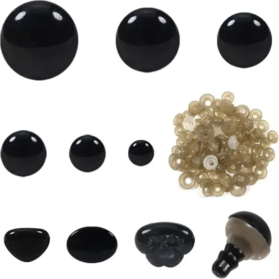 200pcs Crochet Safety Eyes and Noses with Washers (6mm to 14mm) {1}