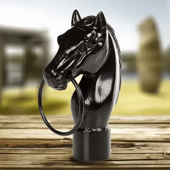 Weaver Leather Horse Hitching Post, Rustic Functional and Decorative Horse Head in Black Cast Iron {3}