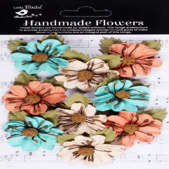 Little Birdie Wendy Paper Flowers 9/Pkg-Sun & Rain {1}