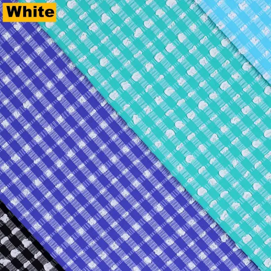 Textured Check Stretch Fabric {6}