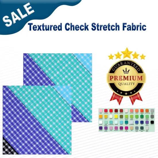 Textured Check Stretch Fabric {2}