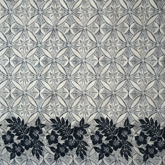 1 Yard Tropical Floral Border Polyester Fabric For Apparel Sewing And Decorative Craft Projects 60 Inch White {1}