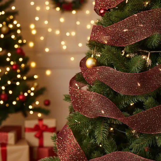 Vickerman Silver and Red Sparkling Christmas Craft Ribbon 6" x 4 Yards {5}