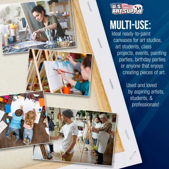 20 x 30 inch Stretched Canvas 12-Ounce Triple Primed, 6-Pack - Professional Artist Quality White Blank 3/4" Profile, 100% Cotton, Heavy-Weight Gesso {5}