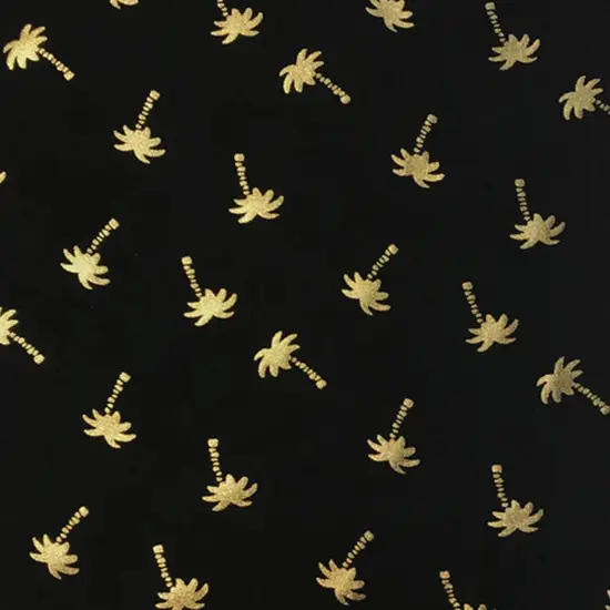 Gold Palm Trees on Black Foiled Spandex {3}