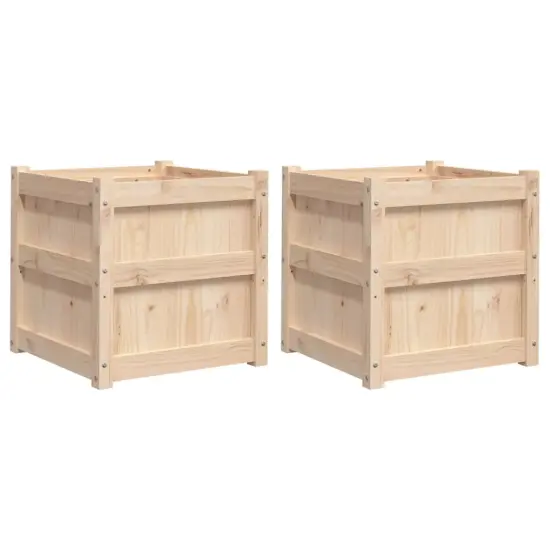 vidaXL Garden Planters 2 pcs Solid Wood Pine {2}
