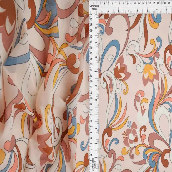 1 Yard Blush Aqua Polyester Chiffon 57/58&Prime; Wide Lightweight Semi Sheer Fabric {3}