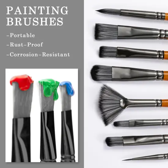 Adults With 24x22ml Acrylic Paints, 8 Brushes, 1 Painting Pad & Palette {4}