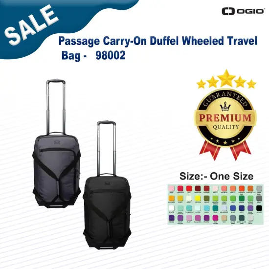 OGIO&reg; Passage Carry On Duffel Wheeled Travel Bag Diesel Grey {2}