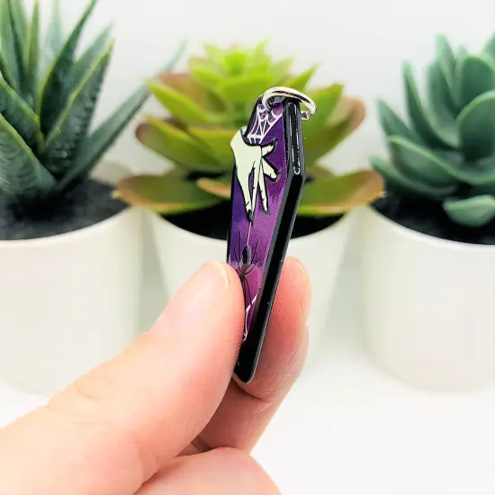 Purple Coffin with Spider Charms, 43x27.5mm {3}
