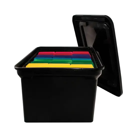 File Tote with Lid, Black {1}