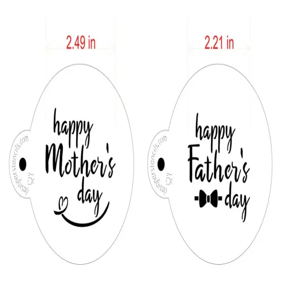 Happy Mother's and Father's Day Cookie Stencil | C1057 by Designer Stencils | Cookie Decorating Tools | Baking Stencils for Royal Icing, Airbrush, Dusting Powder | Reusable Plastic Food Grade Stencil for Cookies | Easy to Use & Clean Cookie Stencil {2}