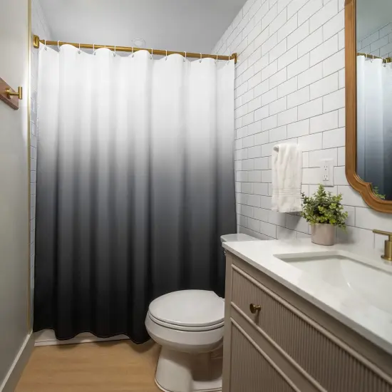 Americanflat 71x74 Ombre Grey Shower Curtain - Water Resistant - Polyester Fabric {6}