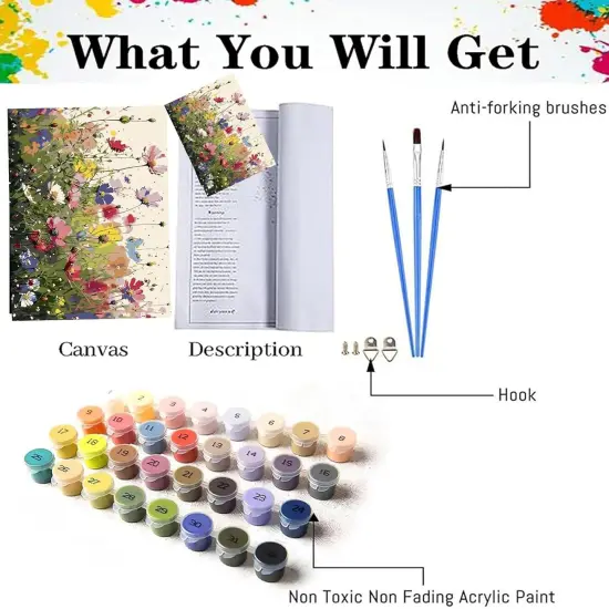 Paint by Numbers for Adults Beginners-Paint by Number Flowers,DIY Acrylic Paint by Numbers Kits on Canvas Flower Drawing Colorful Paintworks Artwork for Adults Beginner,16x20inch {4}