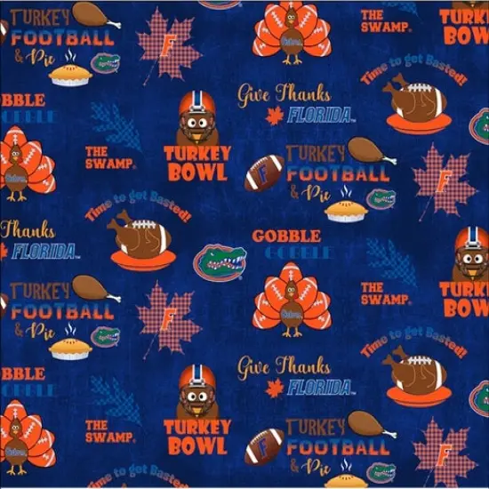 Licensed NCAA University of Florida Turkey Bowl 1222 Cotton Fabric by the Yard {1}