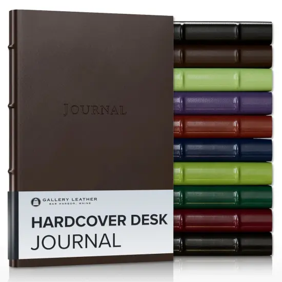 Hardcover Desk Journal by Gallery Leather - 8"x5.5" Freeport Mocha {1}