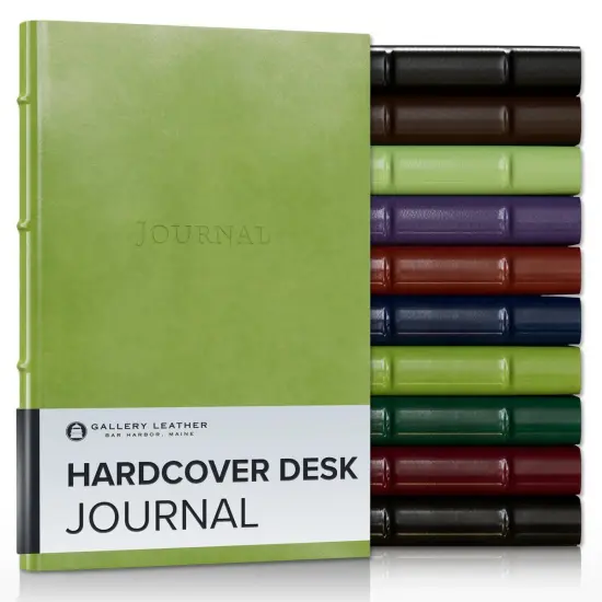 Hardcover Desk Journal by Gallery Leather - 8"x5.5" Acadia Lime {1}