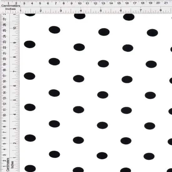 1 Yard Comfort Rayon Challis Polka Dots Print Fabric 54&Prime; Wide IVORY/BLACK {4}