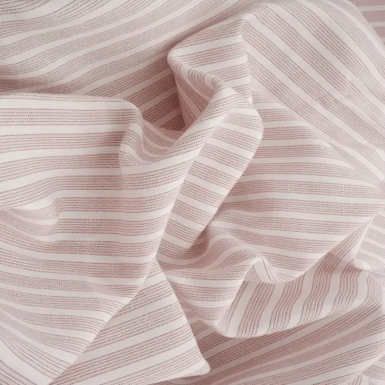 1 Yard Poplin Triple Stripe Fabric 57/58&Prime; Wide Polyester Rayon Blend DENIM BLUE {3}