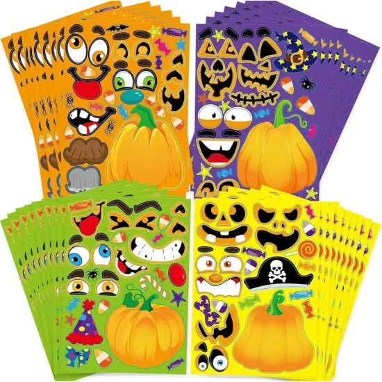 36 Sheets Halloween Pumpkin Craft Stickers {1}
