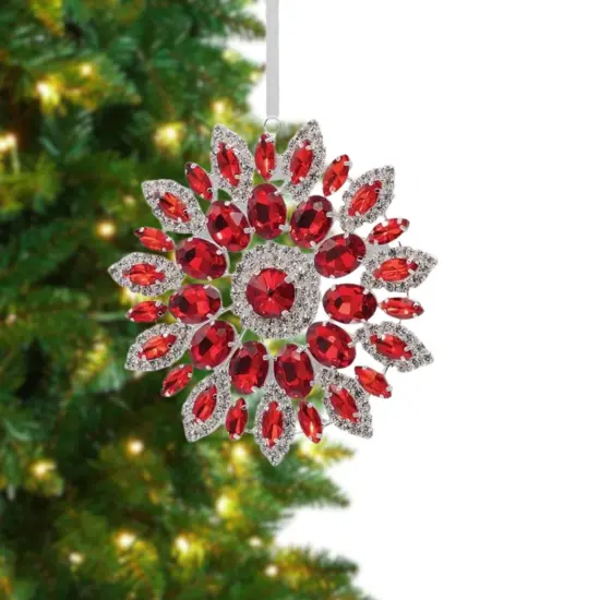 4.25in Hanging Faux Jewel Ornament: Red {5}