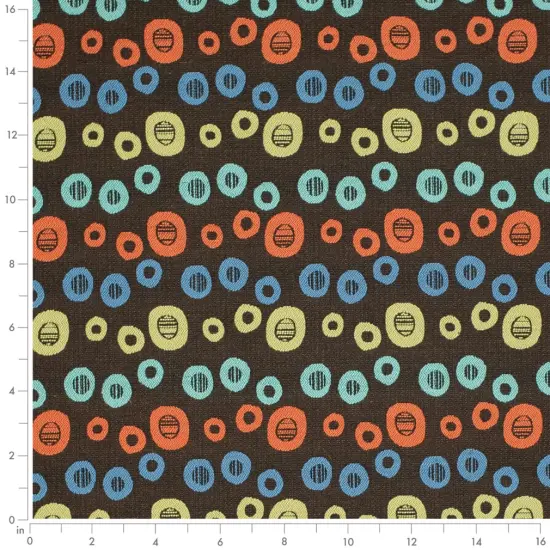Deco - AquaTeal,orangeRust AbstractGeometric Upholstery Fabric 54 Inches" {2}