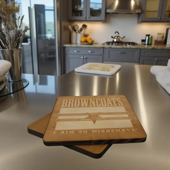 Browncoats Coaster Set of two 4x4in Raw Wood {4}