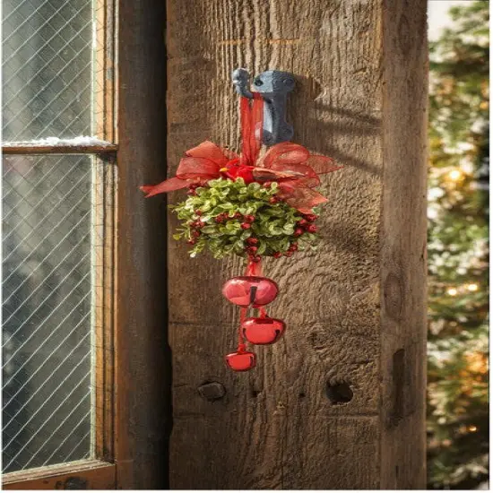 Cardinal Jingle Bell Door Hanger - Kissing Ball - Red {1}