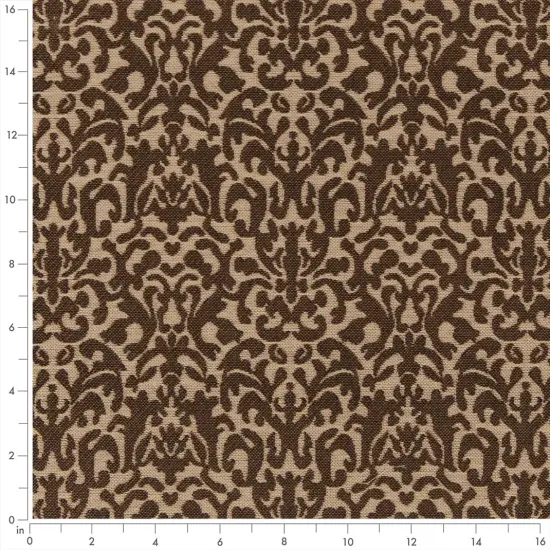 Teak - Brown Damask Upholstery Fabric 54 Inches" {2}