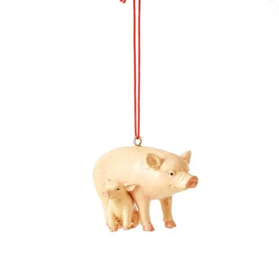 Farm Animal With Baby Ornament - Pigs {1}