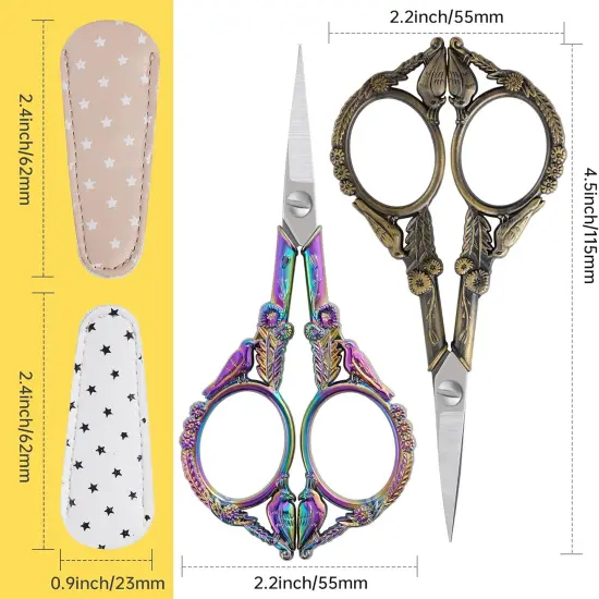 Crochet Scissors Professional Grade Shears for sewing,Craft, Artwork, Crochet,trimming,Needlework,Yarn, Handicraft DIY Tool,Thread,Beauty Hair,4.5in {2}