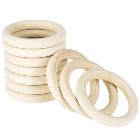 50 PCS 50mm Unfinished Wooden Rings for Craft, Nature Solid Wood Rings for DIY Crafts Without Paint, Macrame Wooden Rings for Ring Pendant and Connectors Jewelry Making {2}