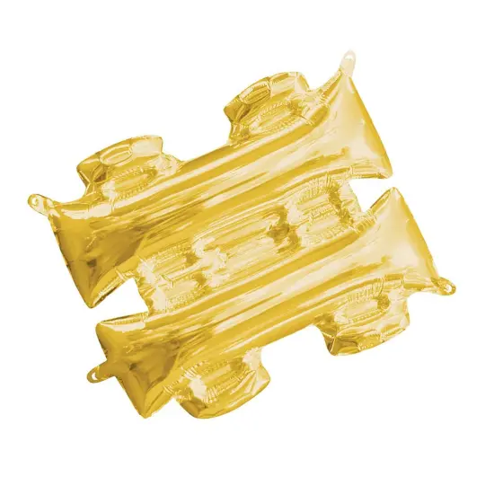 Anagram&reg; 16" Gold Hashtag Balloon Air Fill Only Foil Mylar {5}