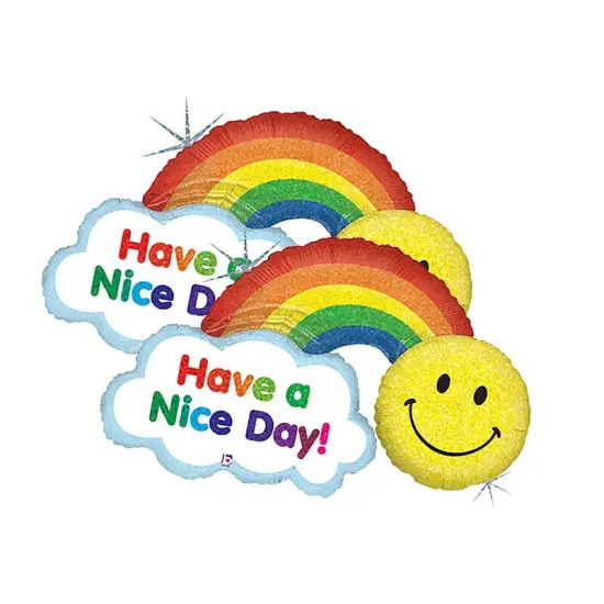 Betallic&reg; 45 Inch Have A Nice Day Rainbow Balloon {4}