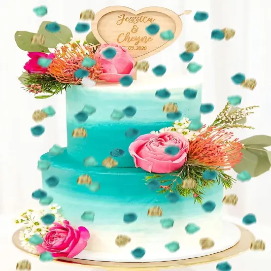 900PCS Teal Aqua Mint Gold Silk Rose Flower Petals Party Confetti Table Centerpieces Scatters Baby Bridal Shower Wedding Favor Vase Filler Aisle Decoration {3}