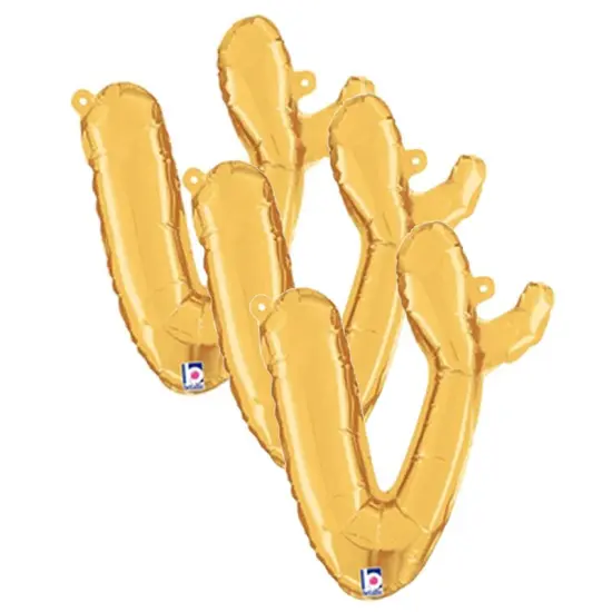 Betallic&reg; 14 inch Script Letter V Gold Air Fill Only {3}